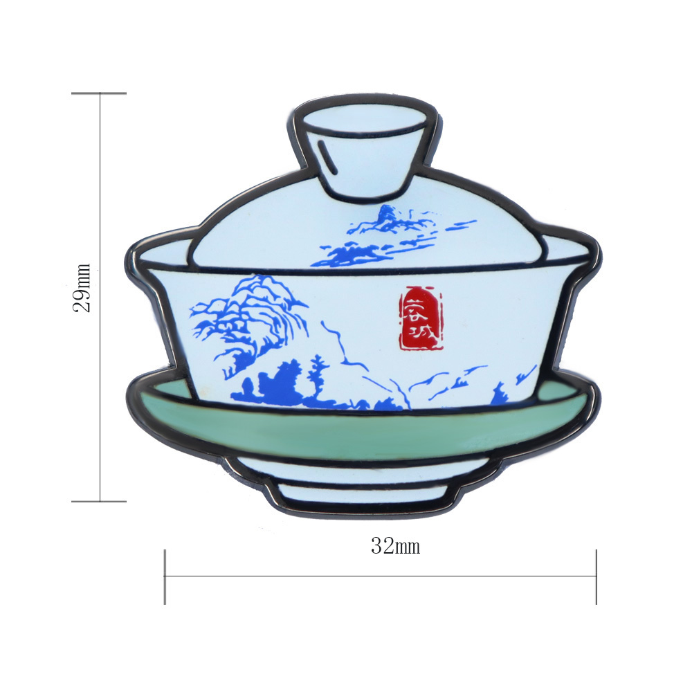 古風（fēng）茶杯（bēi）徽章